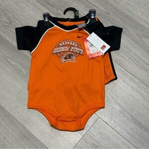 Nike Oregon State Orange and Black Onesiand shorts 2 piece set with tags